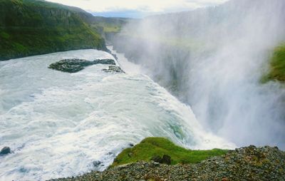 Scenic view of waterfall