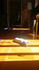 View of illuminated street lights