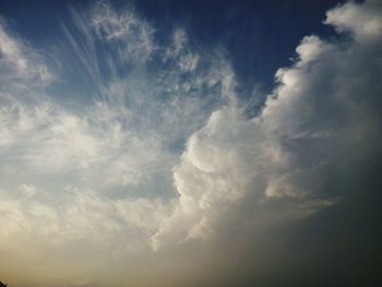 Low angle view of clouds in sky