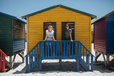 Women in front of building