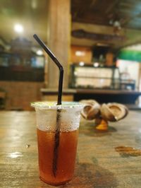 Close-up of drink on table