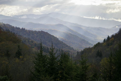 Scenic view of mountains against sky