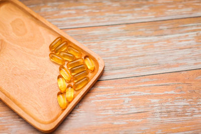 High angle view of food on table