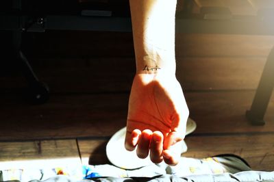 Low section of person holding ice cream