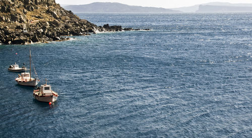 View of boats in sea