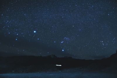 Scenic view of star field against star field at night