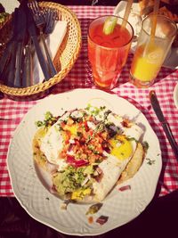 Close-up of food served in plate