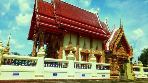 Low angle view of pagoda