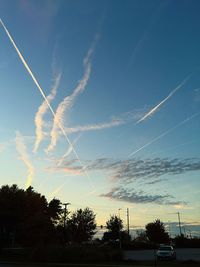 Low angle view of sky at sunset