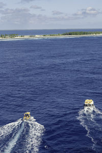 High angle view of sea against sky