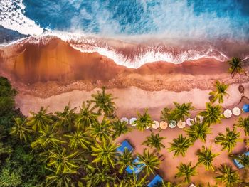 High angle view of scenic view of sea