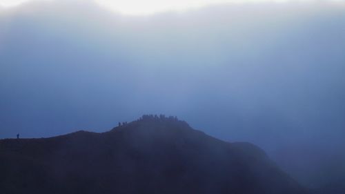 Scenic view of silhouette mountains against sky