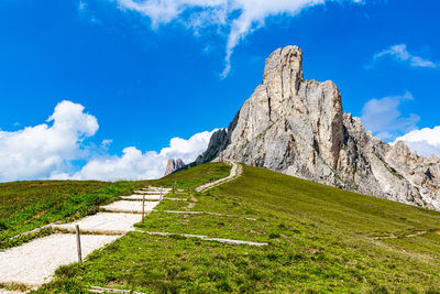 Scenic view of dolomites pick against sky