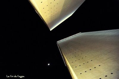 Low angle view of illuminated building