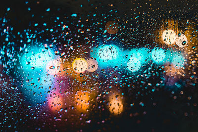 Raindrops on glass