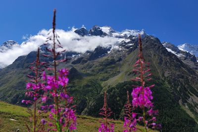 Scenic view of mountains against sky