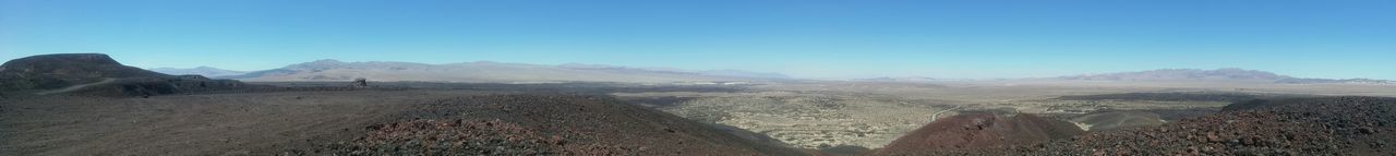 Scenic view of mountains against clear sky