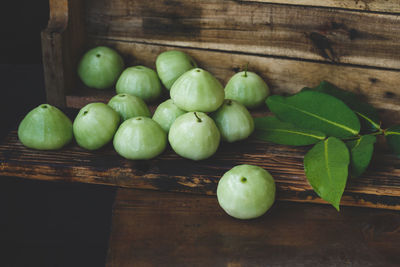 Close-up of apples on table