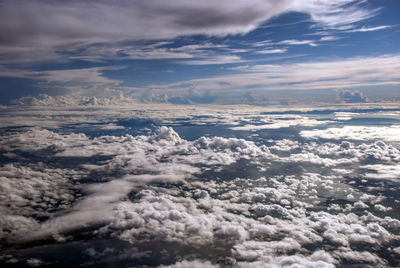 Blue sky and fluffy white clouds