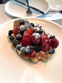 Close-up of dessert in plate
