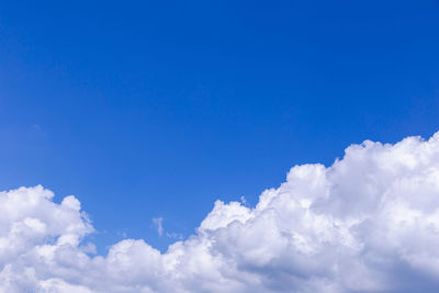 Low angle view of clouds in blue sky