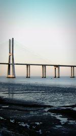 Suspension bridge over sea