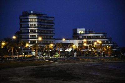 Illuminated city at night