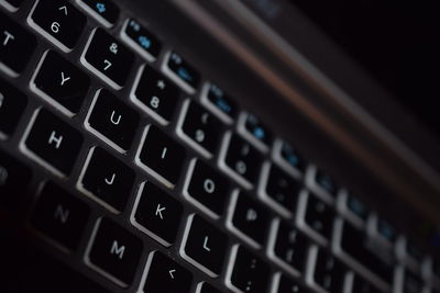 Close-up of computer keyboard