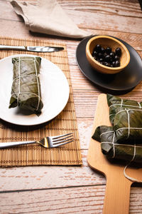 Hallaca on the table, the traditional dish of venezuelan christmas