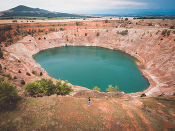 High angle view of land