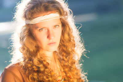 Portrait of beautiful woman standing outdoors