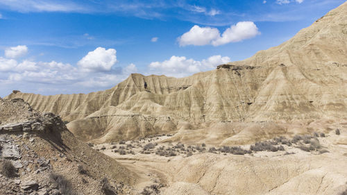 Scenic view of rocky mountains against sky