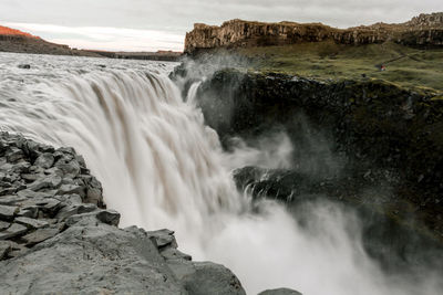 Scenic view of waterfall