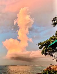 Scenic view of sea against sky at sunset