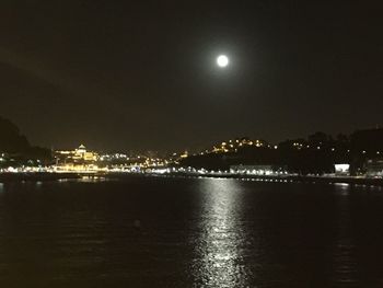 Illuminated cityscape at night