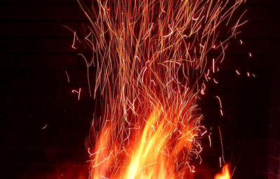 Firework display at night