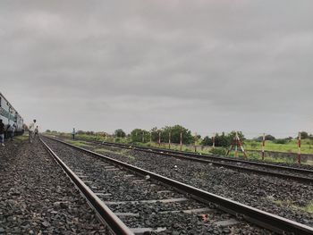 Railway tracks against sky