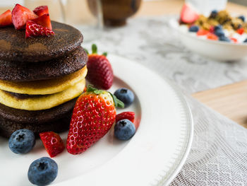 Close-up of dessert in plate on table