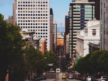 View of city street against sky