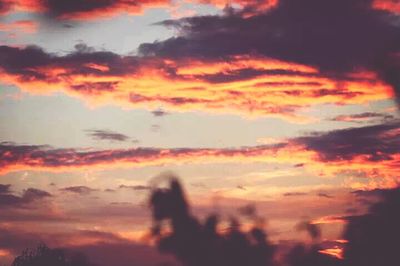 Scenic view of dramatic sky during sunset