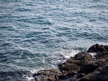 High angle view of sea waves