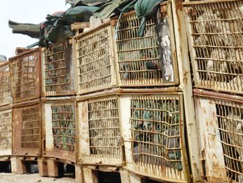 Low angle view of cage