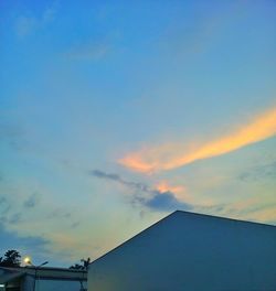 Low angle view of sky at sunset