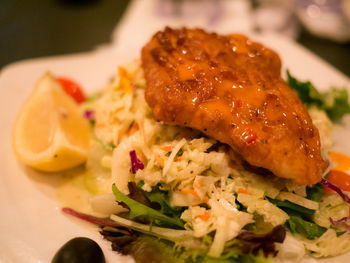 Close-up of food in plate