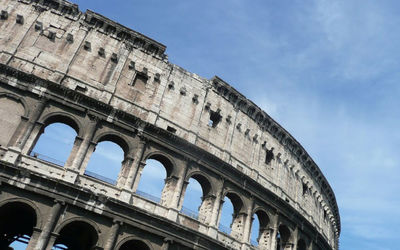 Low angle view of historical building against sky