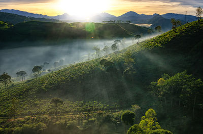 Scenic view of mountains against sky