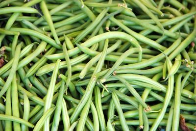 Full frame shot of green beans at market