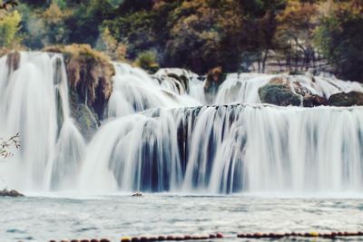 Scenic view of waterfall