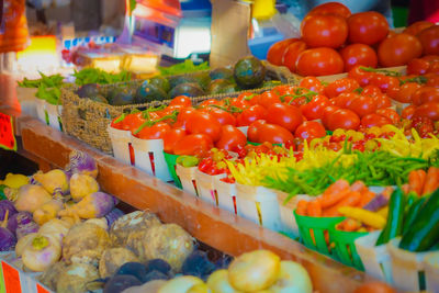 High angle view of food for sale