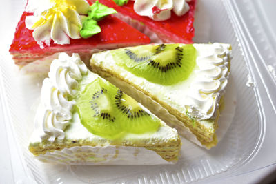 Close-up of dessert in plate on table